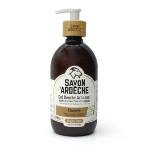 Gel douche artisanal au lait de chèvre bio Savon d’Ardèche huile de chanvre 500 ml