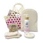 Coffret Cadeau Artisanal avec un savon naturel, une lotion et des accessoires de bain naturels