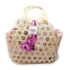 Panier cadeau artisanal Savon d’Ardèche avec savon au lait de chèvre et lotion corporelle