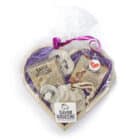 Coffret cadeau Savon d’Ardèche emballé, coffret cœur en bois avec savons au lait de chèvre et accessoires zéro déchet