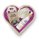 Coffret cadeau cœur Savon d’Ardèche avec savon au lait de chèvre et lotion corporelle au lait de chèvre