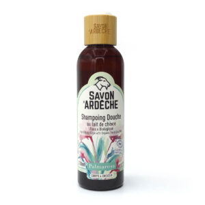 Shampoing douche Palmarosa au lait de chèvre frais biologique Savon d'Ardèche, flacon 200 ml